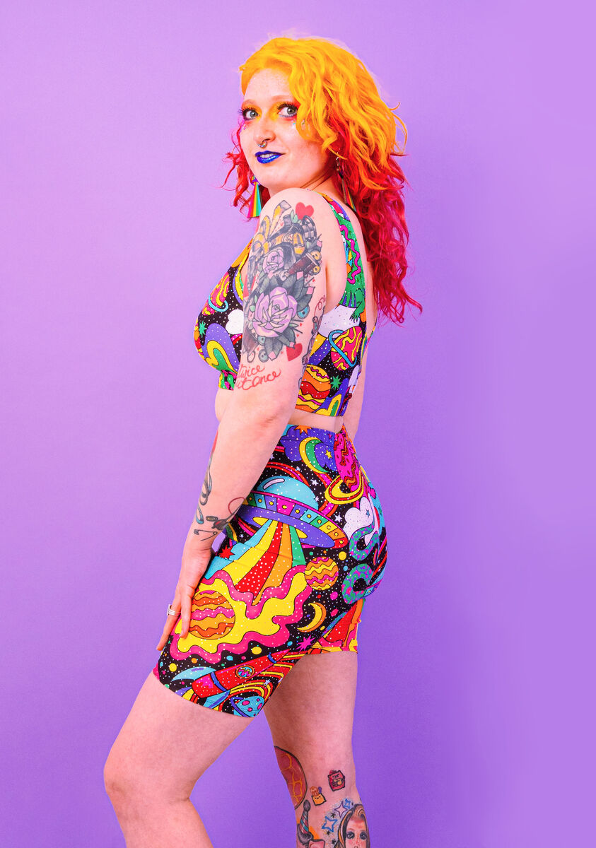 Beam Me Up Cycling Shorts - UV Reactive - Eco Lycra - product images  of 