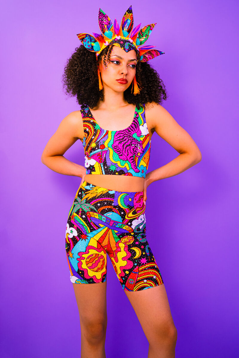 Beam Me Up Cycling Shorts - UV Reactive - Eco Lycra - product images  of 
