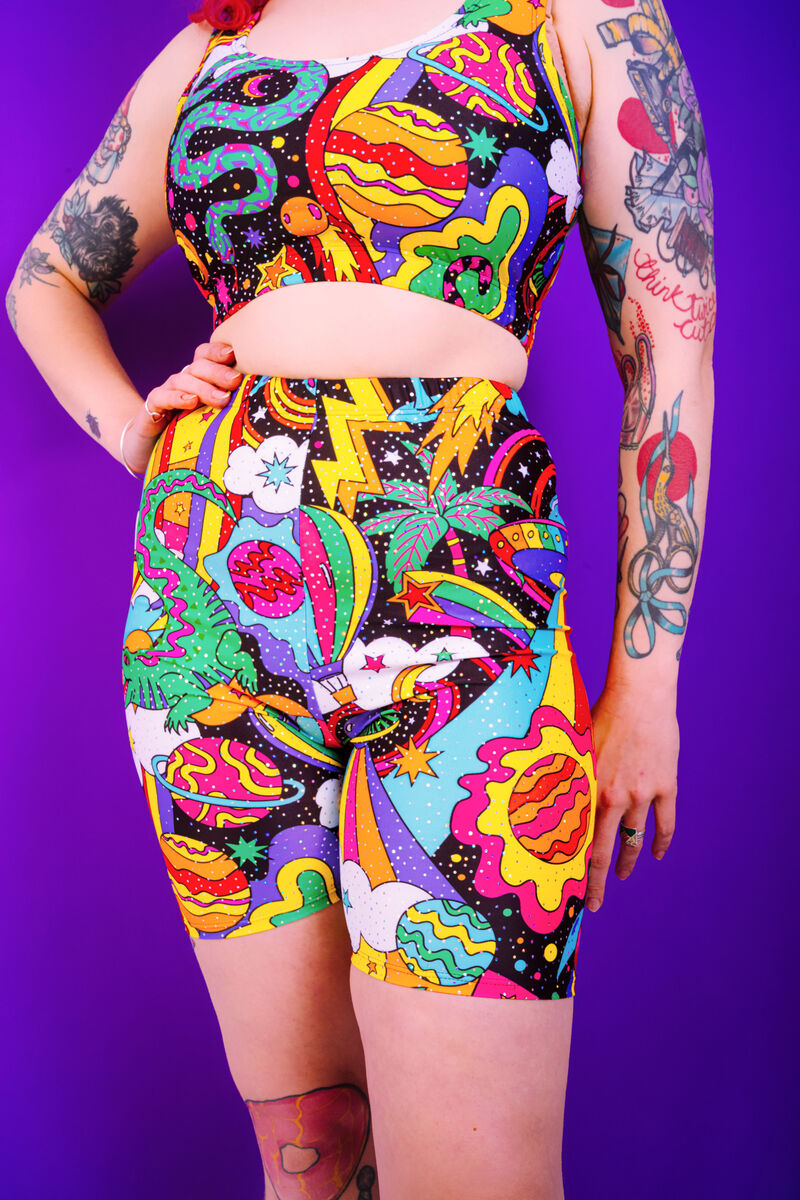 Beam Me Up Cycling Shorts - UV Reactive - Eco Lycra - product images  of 
