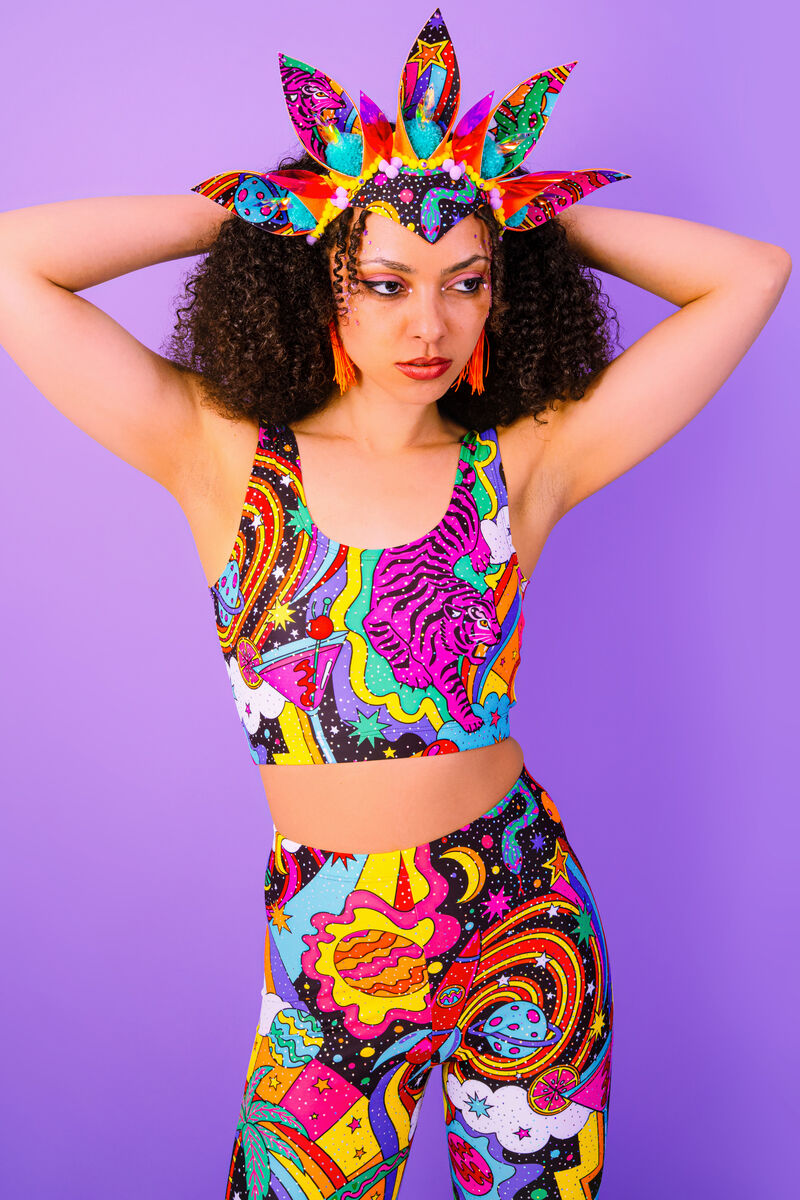 Beam Me Up Crop Top - UV Reactive - Eco Lycra - product images  of 