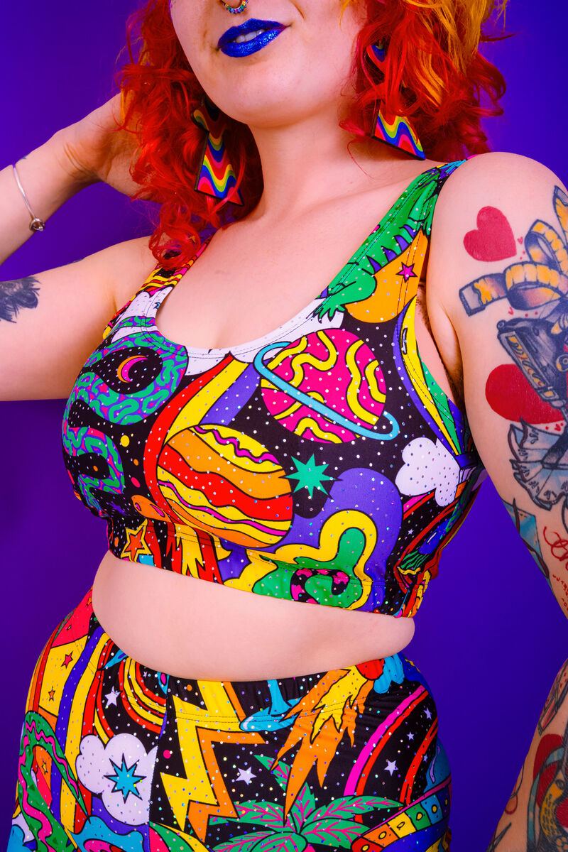Beam Me Up Crop Top - UV Reactive - Eco Lycra - product images  of 