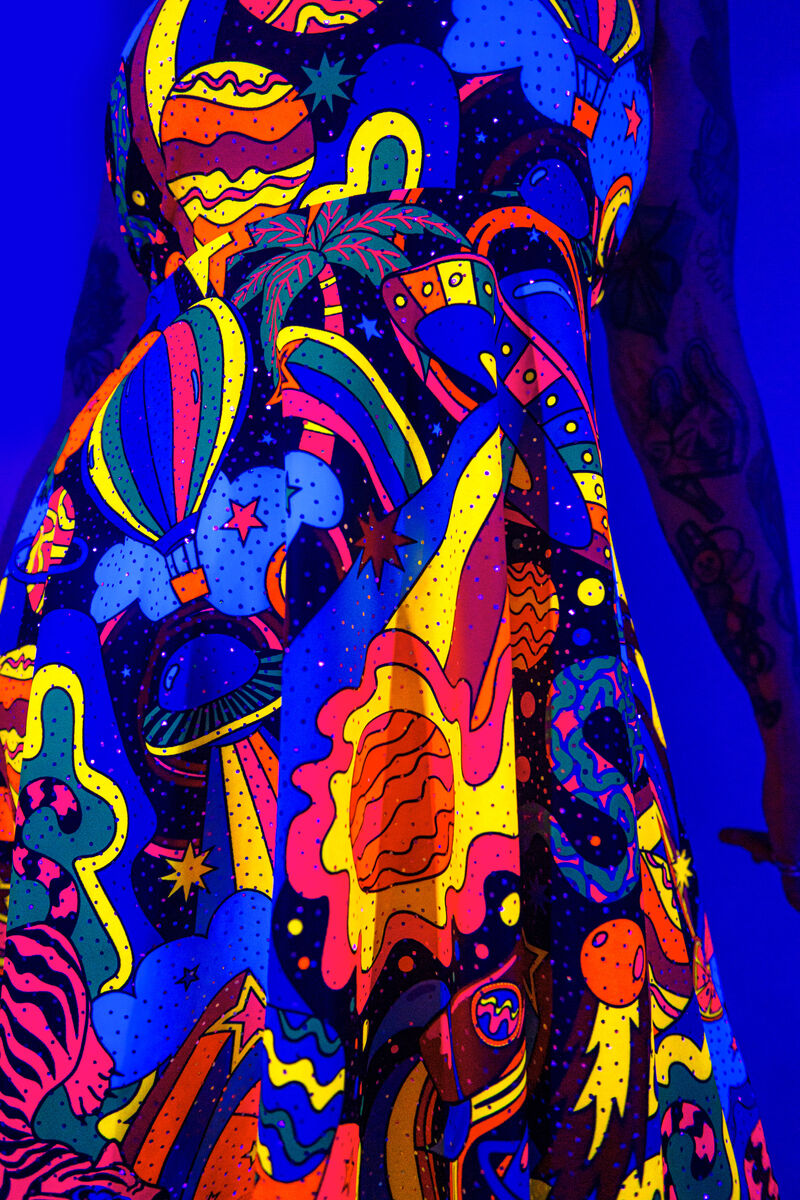 Beam Me Up Skater Dress - UV Reactive - Eco Lycra - product images  of 
