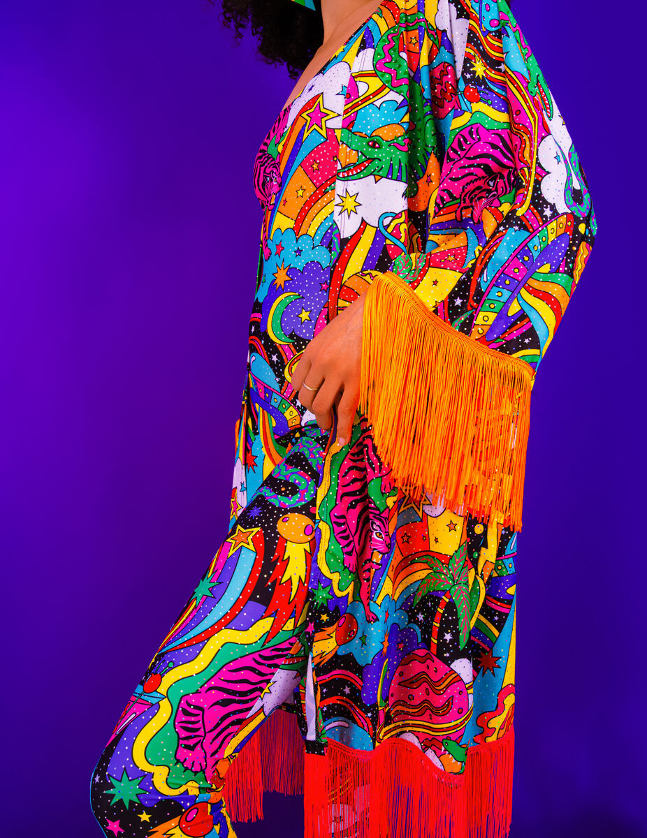 Beam Me Up Tassel Kimono - UV Reactive - Eco Lycra - product images  of 