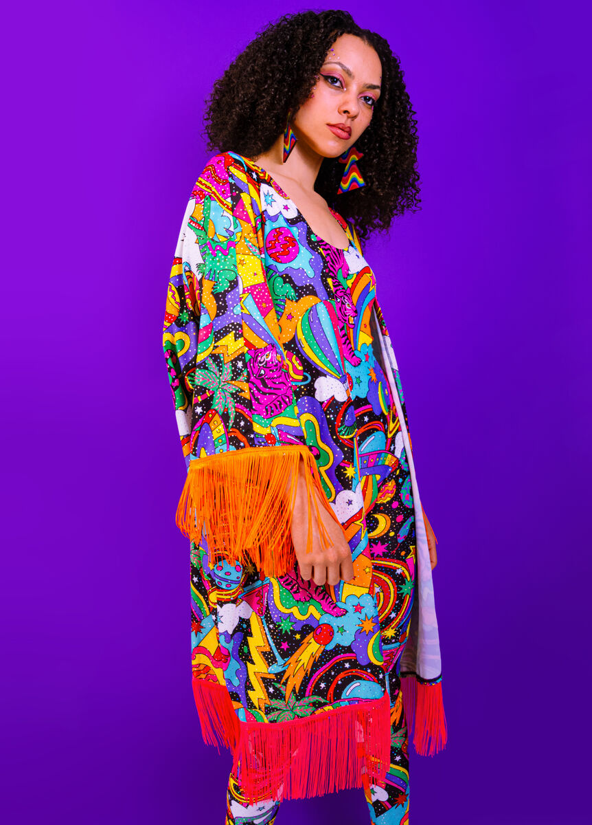 Beam Me Up Tassel Kimono - UV Reactive - Eco Lycra - product images  of 