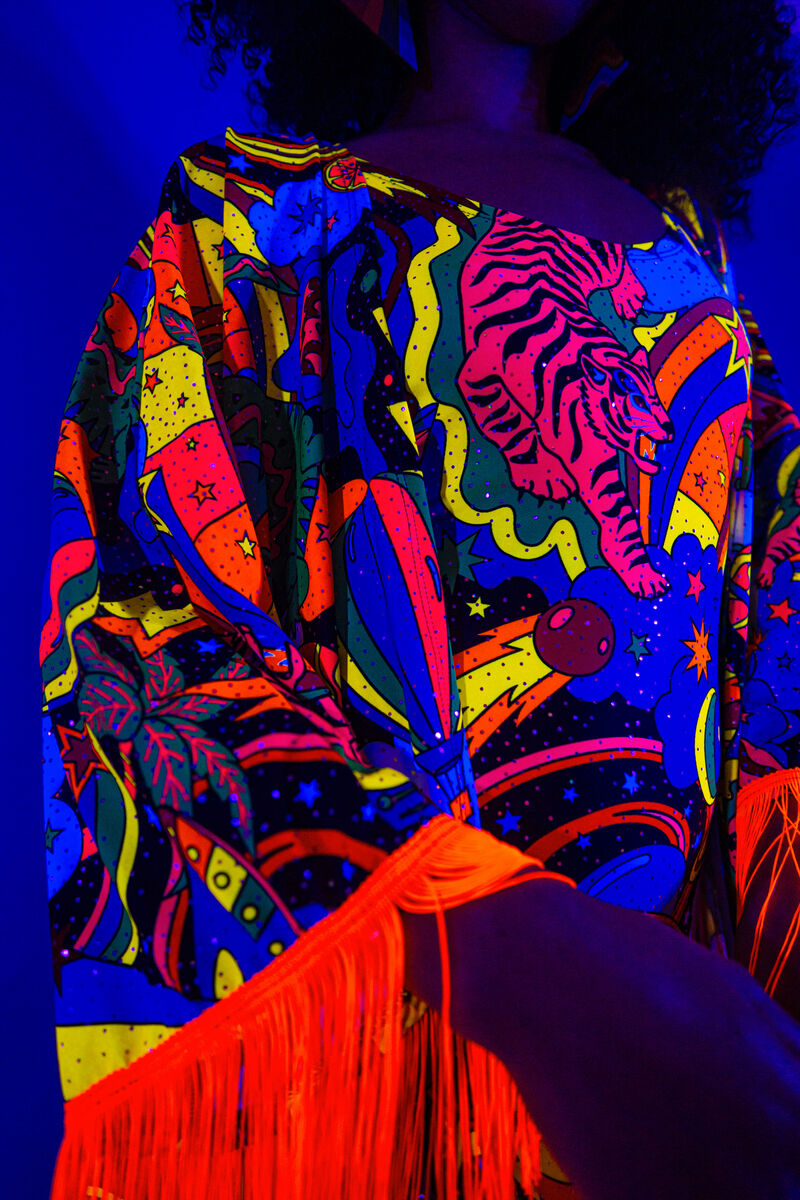 Beam Me Up Tassel Kimono - UV Reactive - Eco Lycra - product images  of 