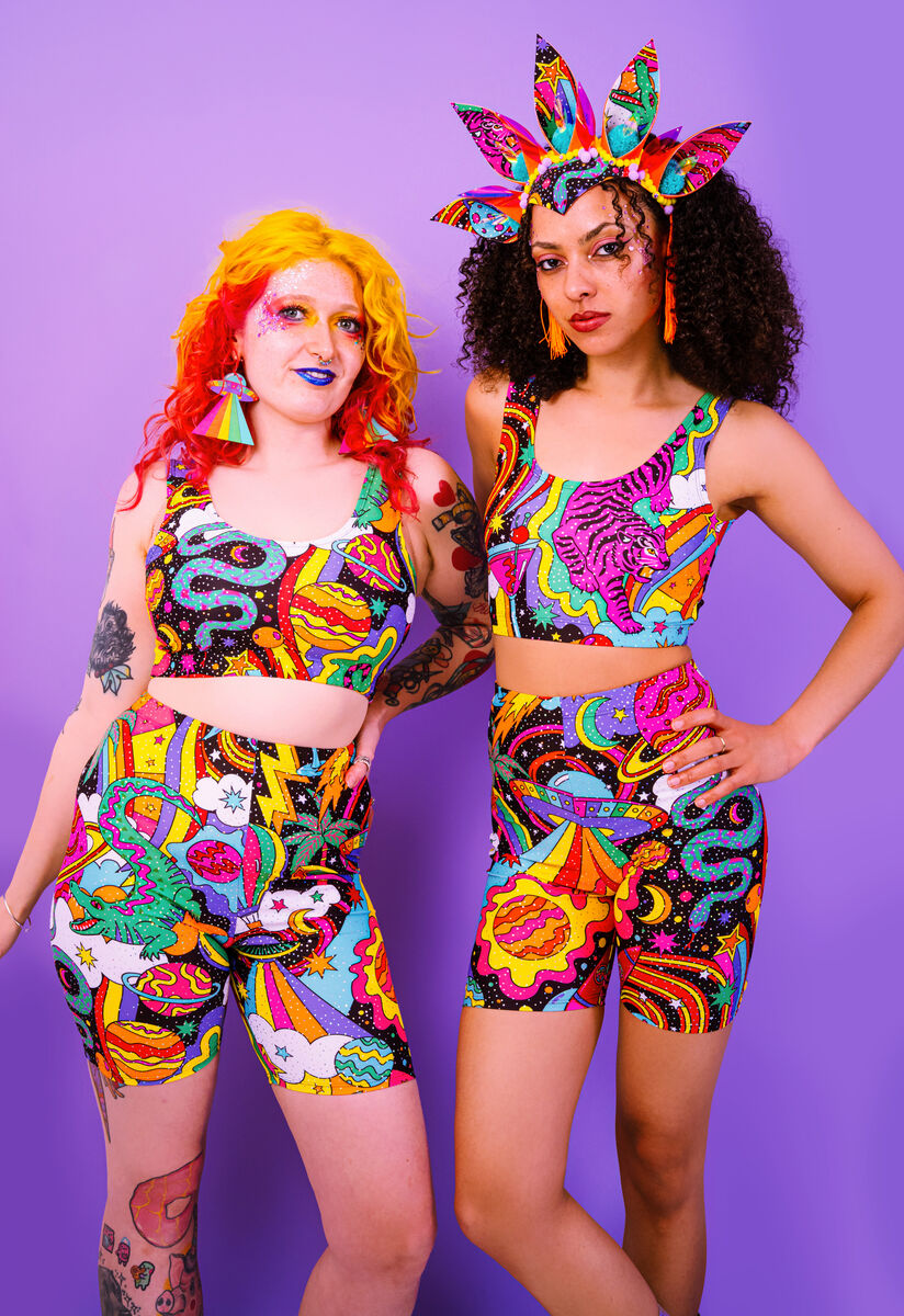 Beam Me Up Cycling Shorts - UV Reactive - Eco Lycra - product images  of 