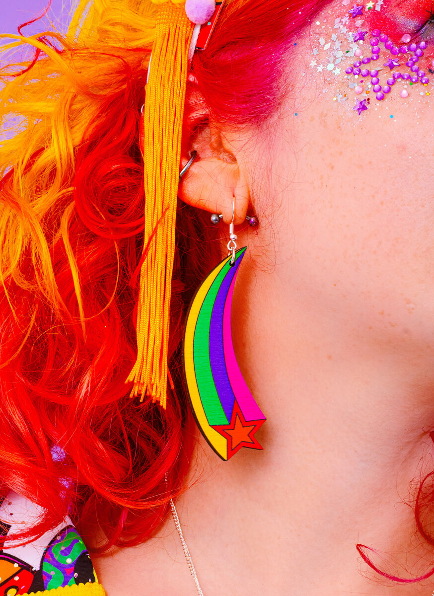 Rainbow Shooting Star Earrings - product image