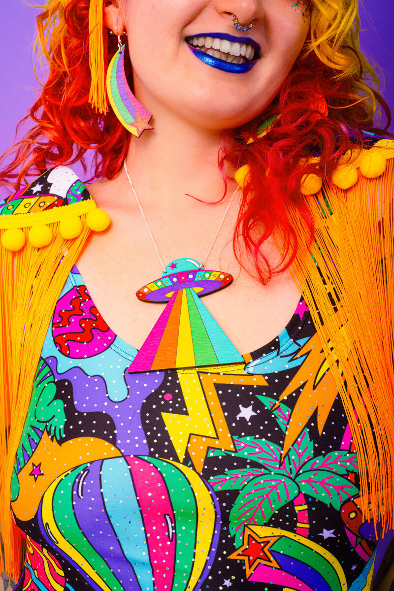 Rainbow Spaceship Necklace - product images  of 