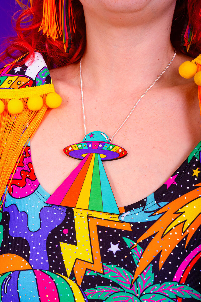 Rainbow Spaceship Necklace - product image