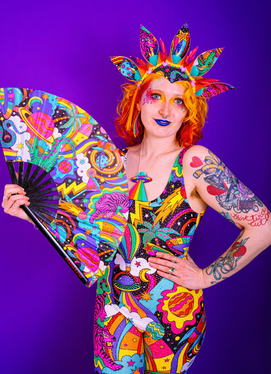 Beam Me Up Hand Fan (without text) - UV Reactive - product image