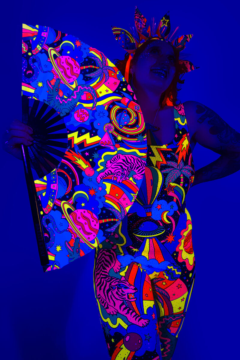 Beam Me Up Hand Fan (without text) - UV Reactive - product images  of 