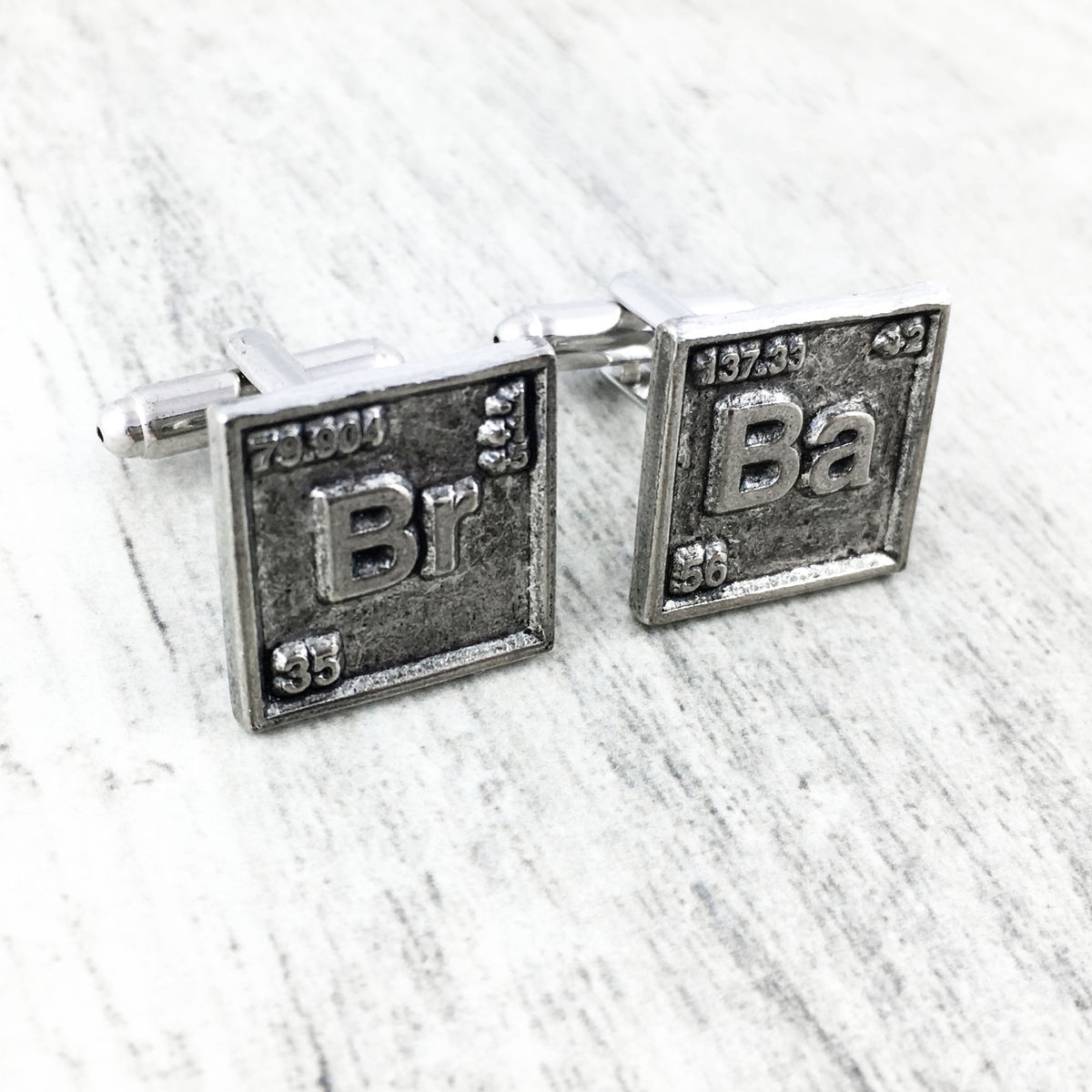 Bromine Barium Periodic Table Cuff Links