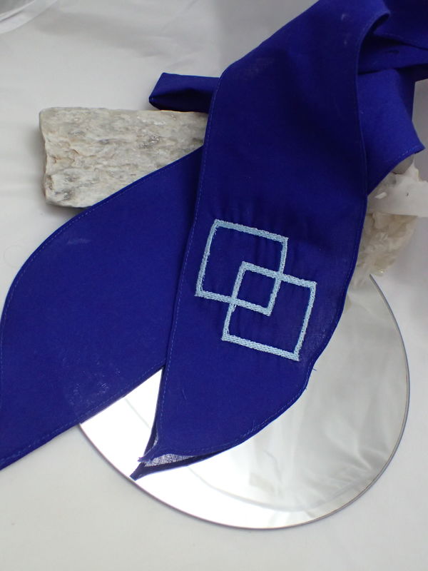 Scarf Tie perfect for Square Dancers with embroidered Square Dance or Round Dance Symbol CHOOSE YOUR COLOR - product image  