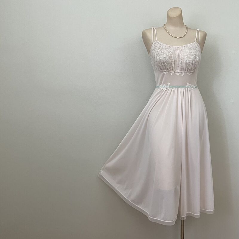 50s Blush Pink Illusion Lace Princess Gown  XS - product image  