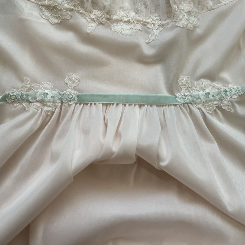 50s Blush Pink Illusion Lace Princess Gown  XS - product image  