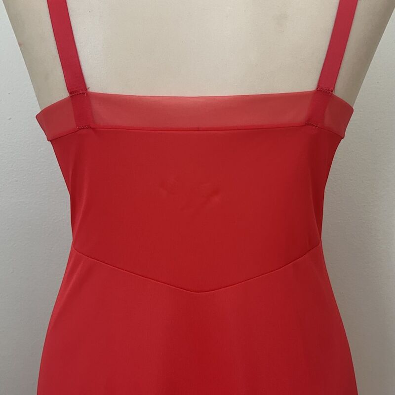 60s Vintage Tomato Red Snowdon Full Slip    36b  Medium - product image  