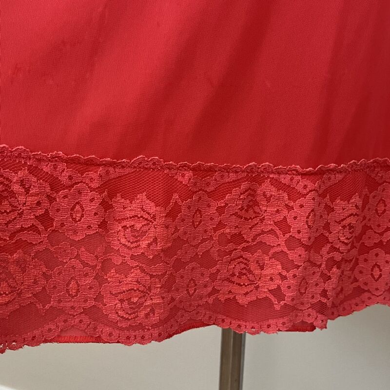 60s Vintage Tomato Red Snowdon Full Slip    36b  Medium - product image  