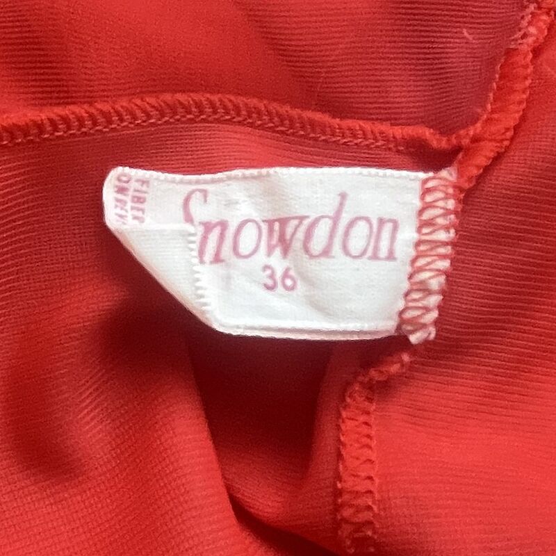 60s Vintage Tomato Red Snowdon Full Slip    36b  Medium - product image  
