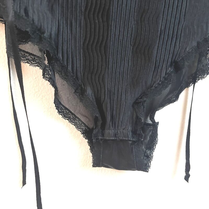 70s Vintage OLGA Daintiest Sheer Black Teddy   Small - product image  