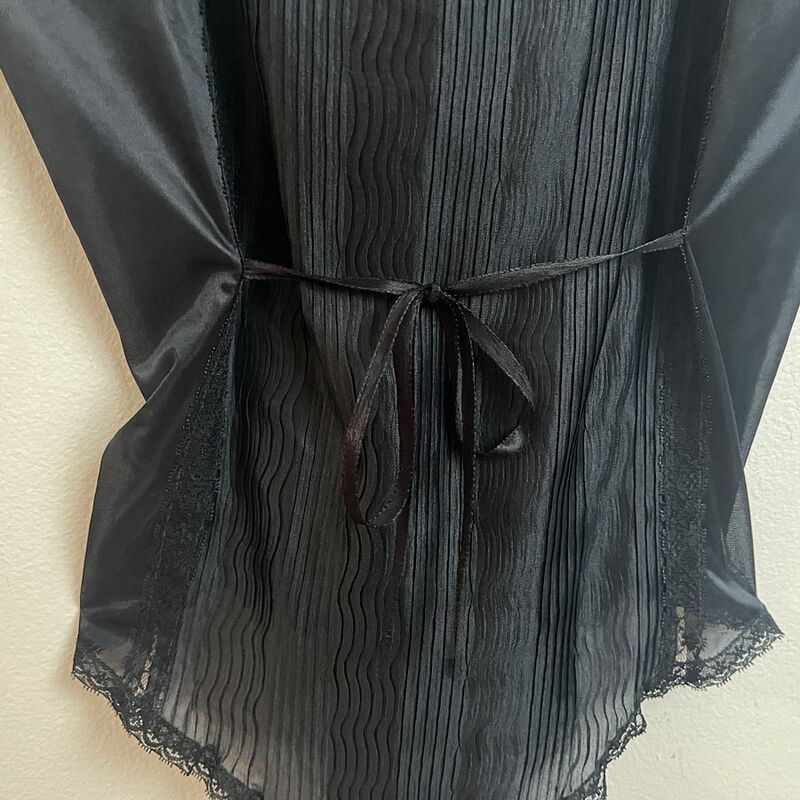 70s Vintage OLGA Daintiest Sheer Black Teddy   Small - product image  