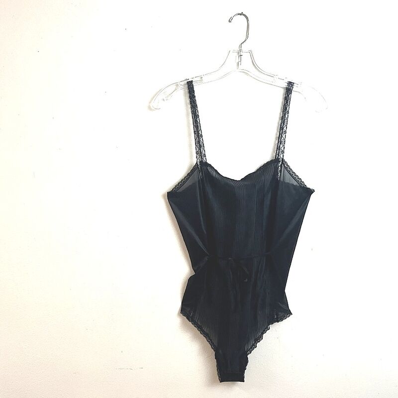 70s Vintage OLGA Daintiest Sheer Black Teddy   Small - product image  
