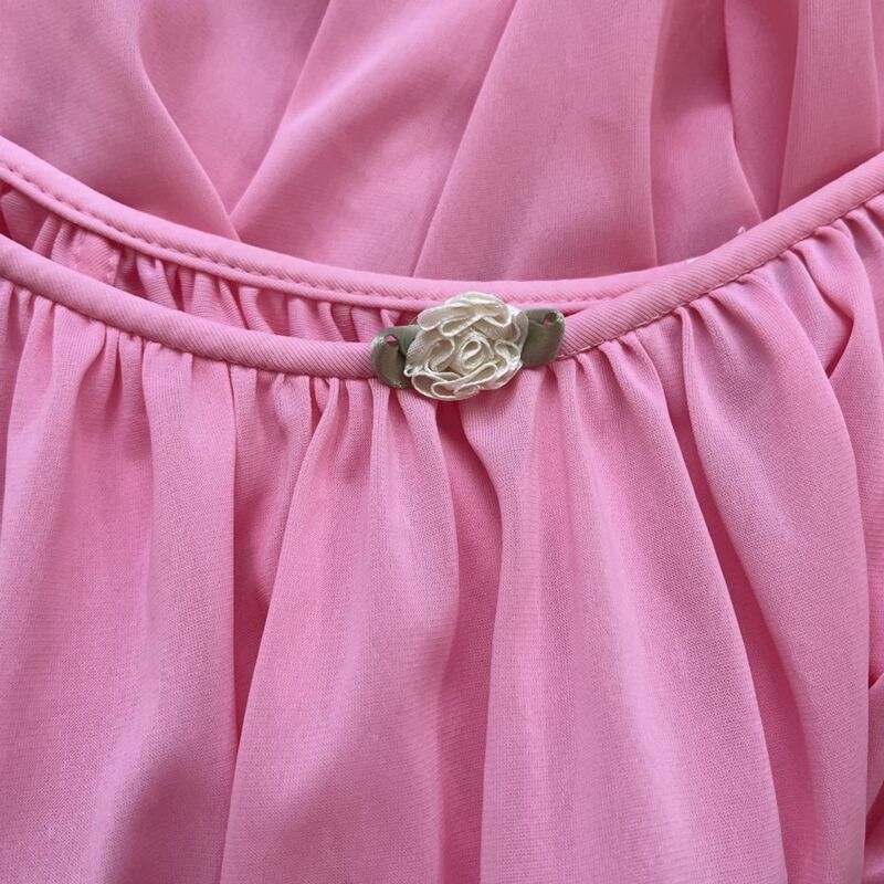 80s 90s MISS ELAINE Bubblegum Pink Nightgown USA Made   Large - product image  