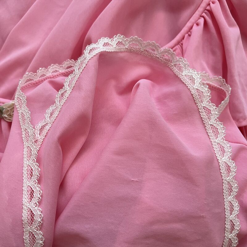80s 90s MISS ELAINE Bubblegum Pink Nightgown USA Made   Large - product image  