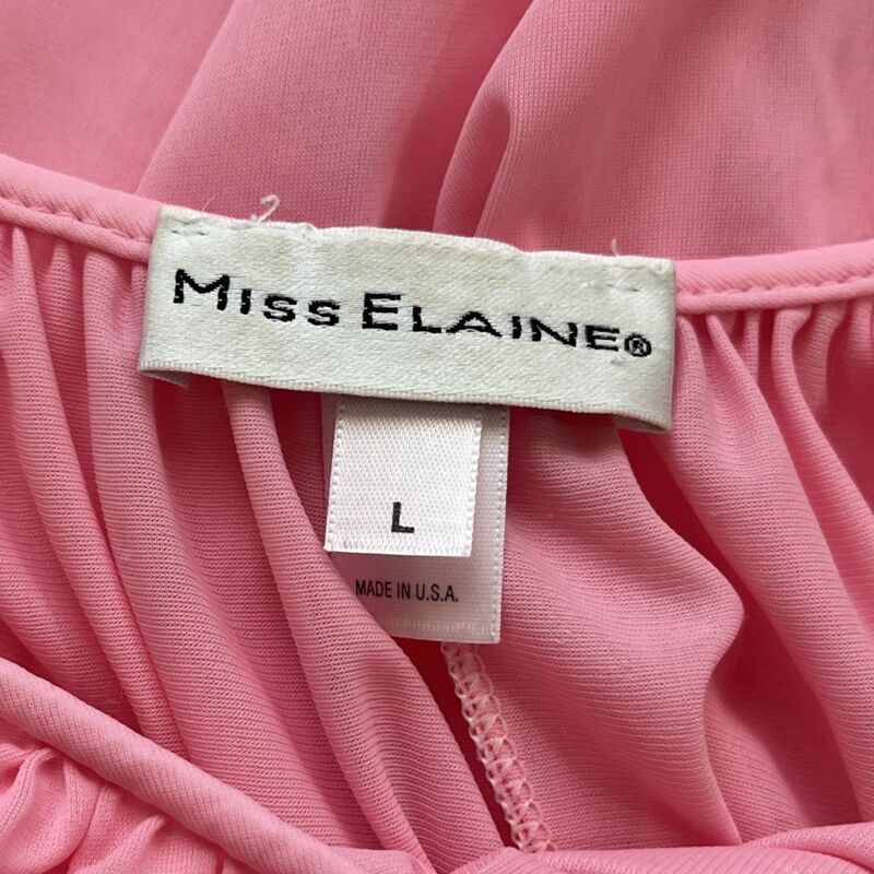 80s 90s MISS ELAINE Bubblegum Pink Nightgown USA Made   Large - product image  