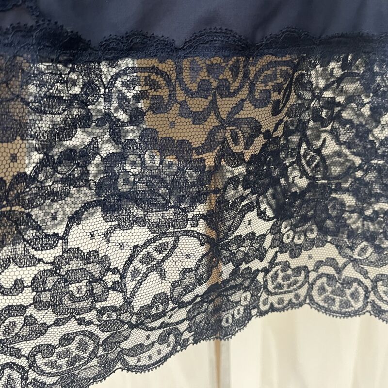 Vintage 50s VANITY FAIR Deep Navy Blue Lacey Half Slip   Small - product image  