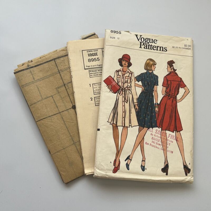1974 Vintage Vogue Pattern 8955 Dress   34B - product image  