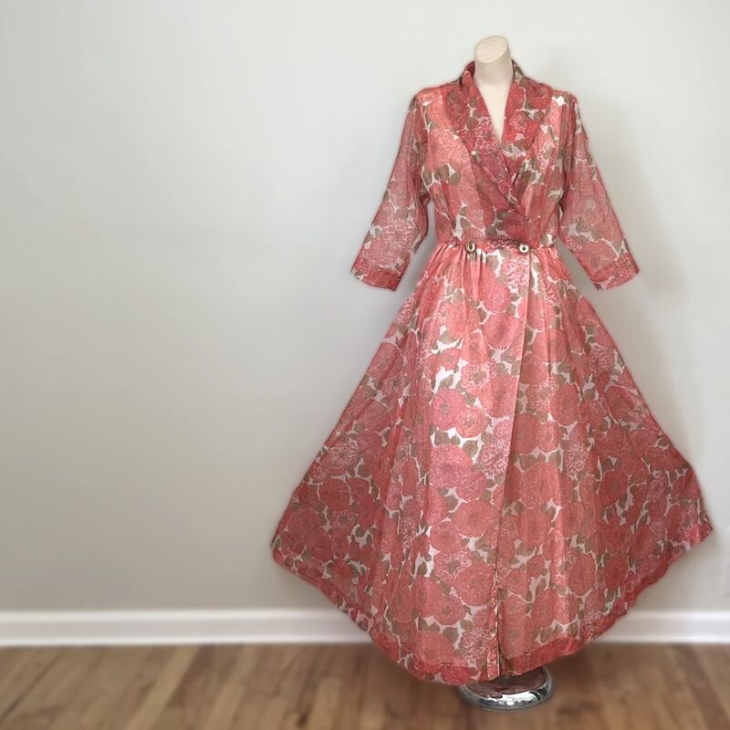 50s Vintage ROBERT ROSENFELD Dressing Gown Housecoat Robe  Medium - product image  
