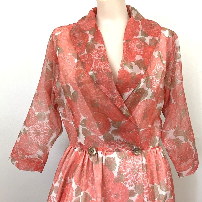 50s Vintage ROBERT ROSENFELD Dressing Gown Housecoat Robe  Medium - product image  