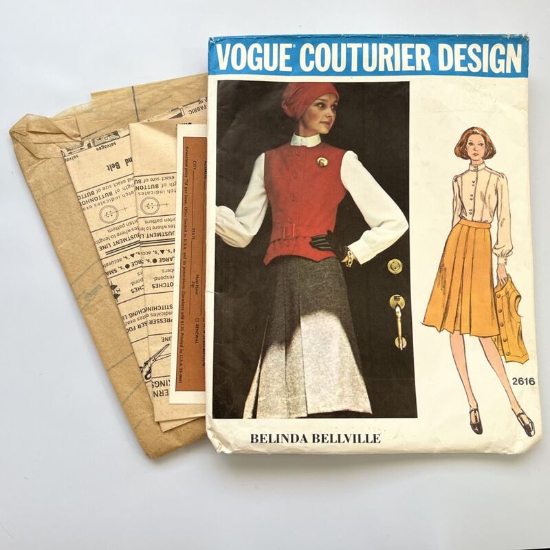 1971 70s Vintage VOGUE PATTERN NO. 2616 BELINDA BELLVILLE Vest, Skirt & Blouse  38B - product image  
