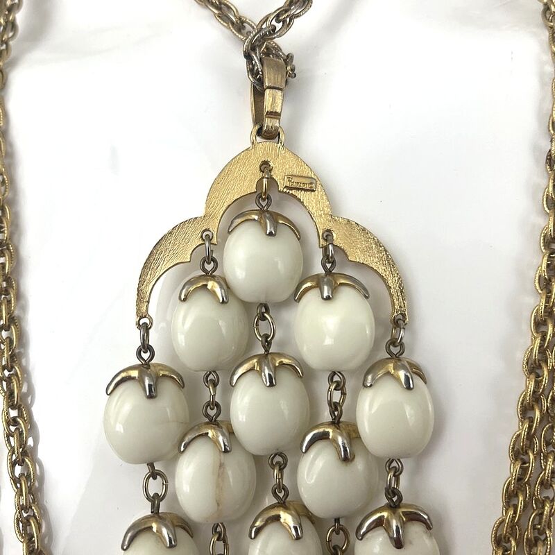 Vintage 60s CROWN TRIFARI Cream Waterfall Necklace - product image  