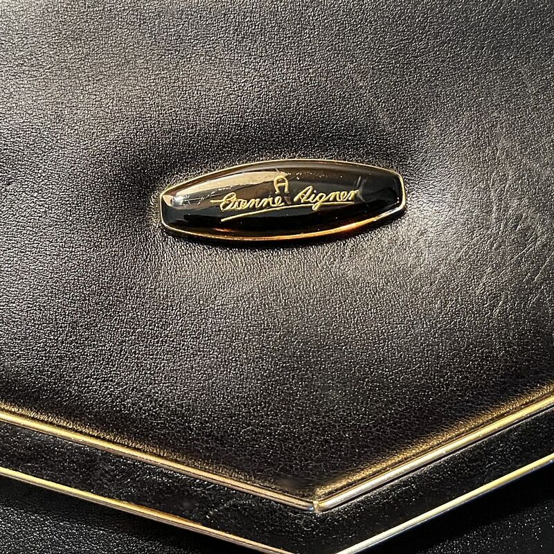 Vintage ETIENNE AIGNER Black Leather Handbag - product image  