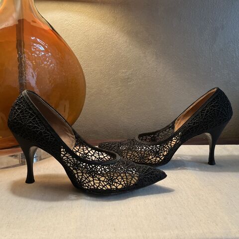 50s,Vintage,Witchy,RISQUé,Spider,Web,Stilettos,Shoes,9AA,1950s, vintage, Risqué, spider web, spiderweb, witch, witchy, Halloween, goth, gothic, black, stilettos, shoes, 