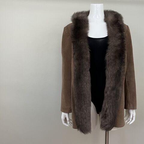 60s,70s,Vintage,MADE,IN,ENGLAND,Fur,and,Suede,Coat,Medium,1960s, 1970s, vintage, coat, suede, lamb, dyed, hippie, chic, bohemian, fur, brown, Pretty Sweet Vintage