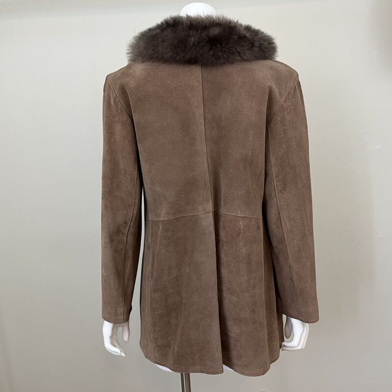 60s 70s Vintage MADE IN ENGLAND Fur and Suede Coat Medium - product image  