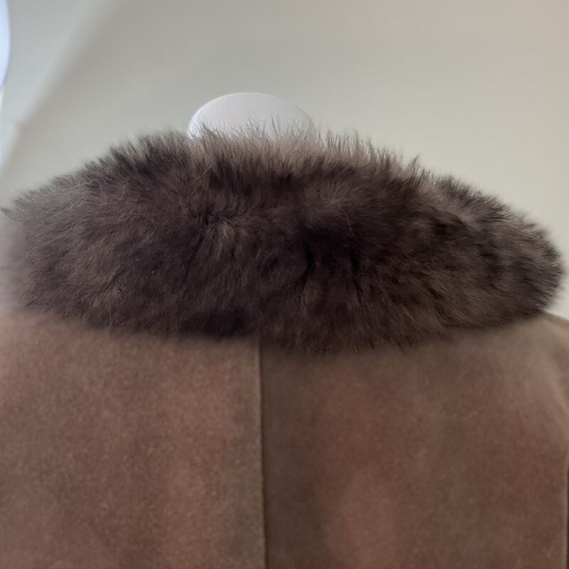 60s 70s Vintage MADE IN ENGLAND Fur and Suede Coat Medium - product image  