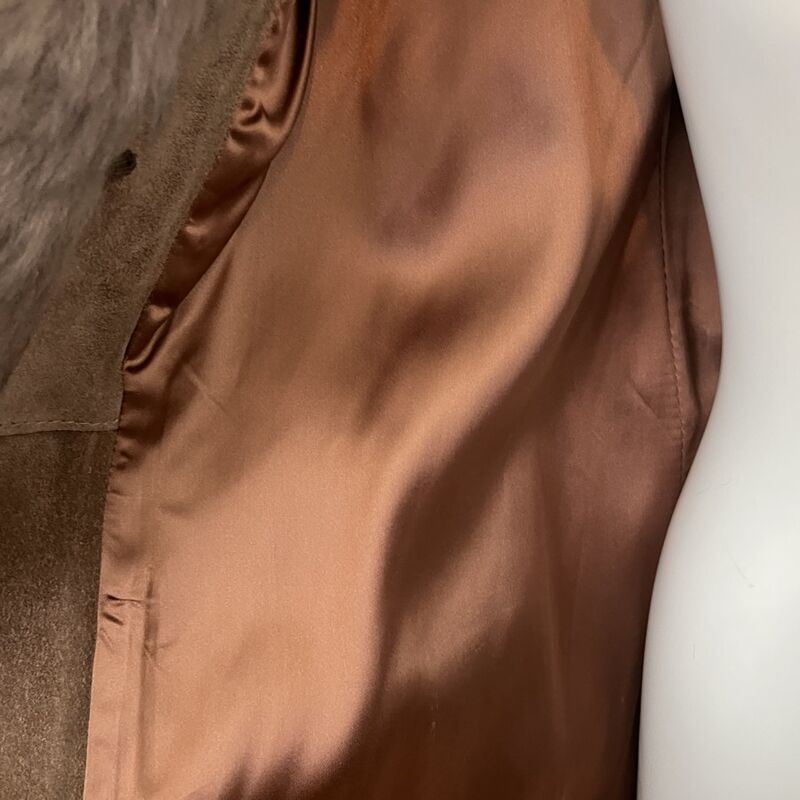 60s 70s Vintage MADE IN ENGLAND Fur and Suede Coat Medium - product image  
