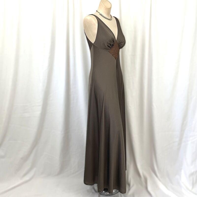 70s Vintage OLGA Chocolate & Cinnamon Long Nightgown  X-Small - product image  