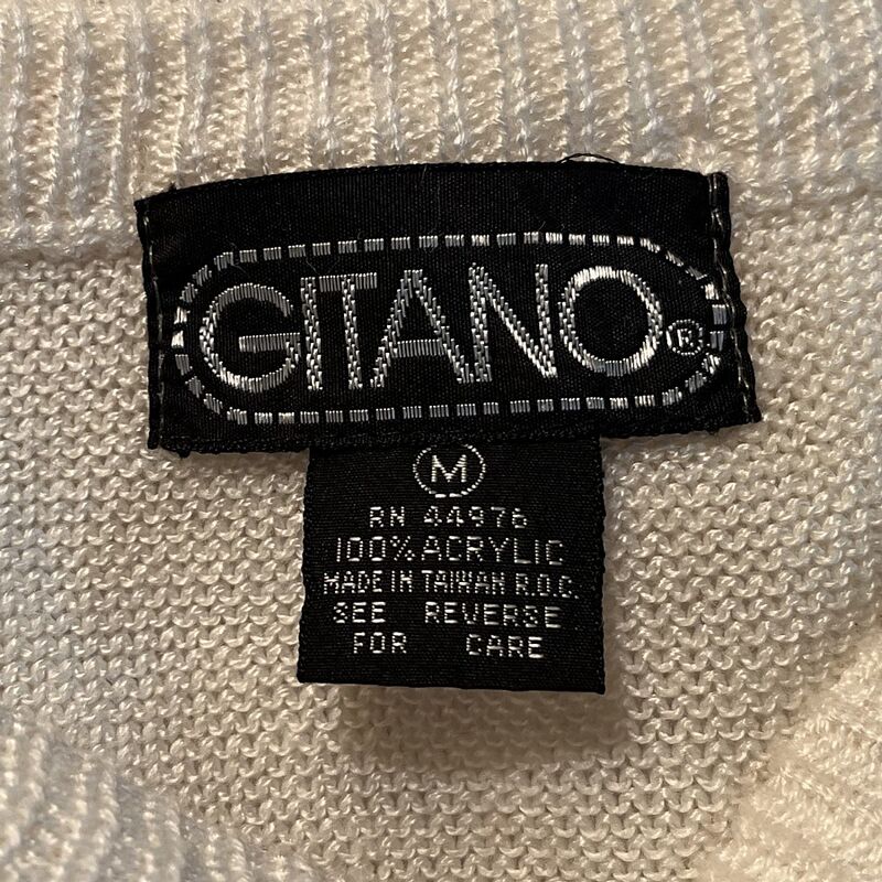 80s Vintage GITANO White Sweater Puff Sleeves  Medium - product image  