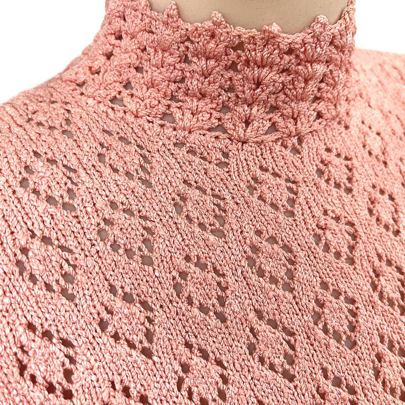 Vintage 60s Diamond Peach Sweater Dress  - product image  
