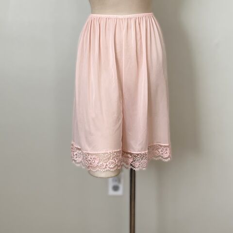 60s,Vintage,Sheer,Peach,PANTY,SLIP,PANTIES,L/XLg,1960s, vintage, slip, panties, panty-slip, panti-slip, culottes, peach, sheer, silky, nylon, lace, Pretty Sweet Vintage
