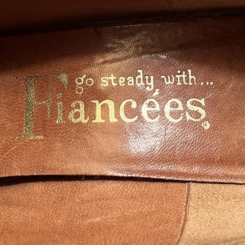 60s Vintage Fiancées Brown Faux Reptile Leather Shoes Pumps   8AA - product image  