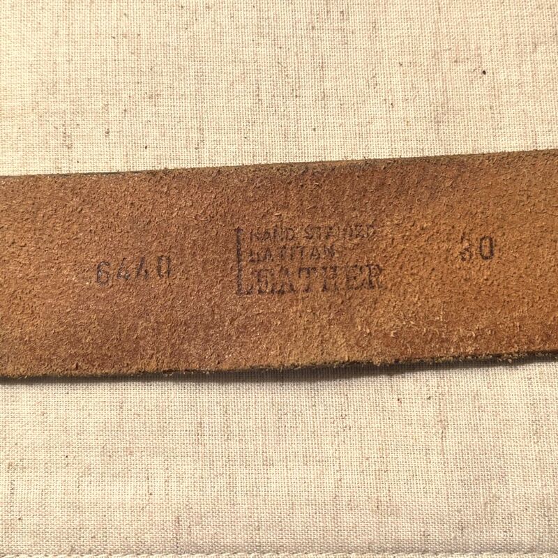 70s Vintage LEATHER EMBOSSED MUSHROOM BELT   S/M - product image  