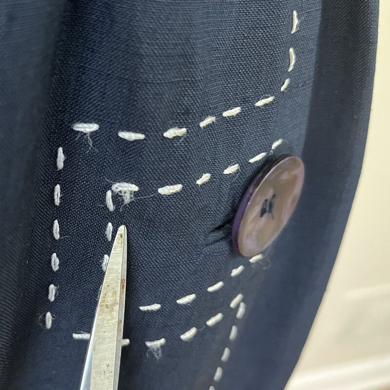 Vintage 50s Navy Silk Carlye Day Dress    40b/30w   Vintage - product image  