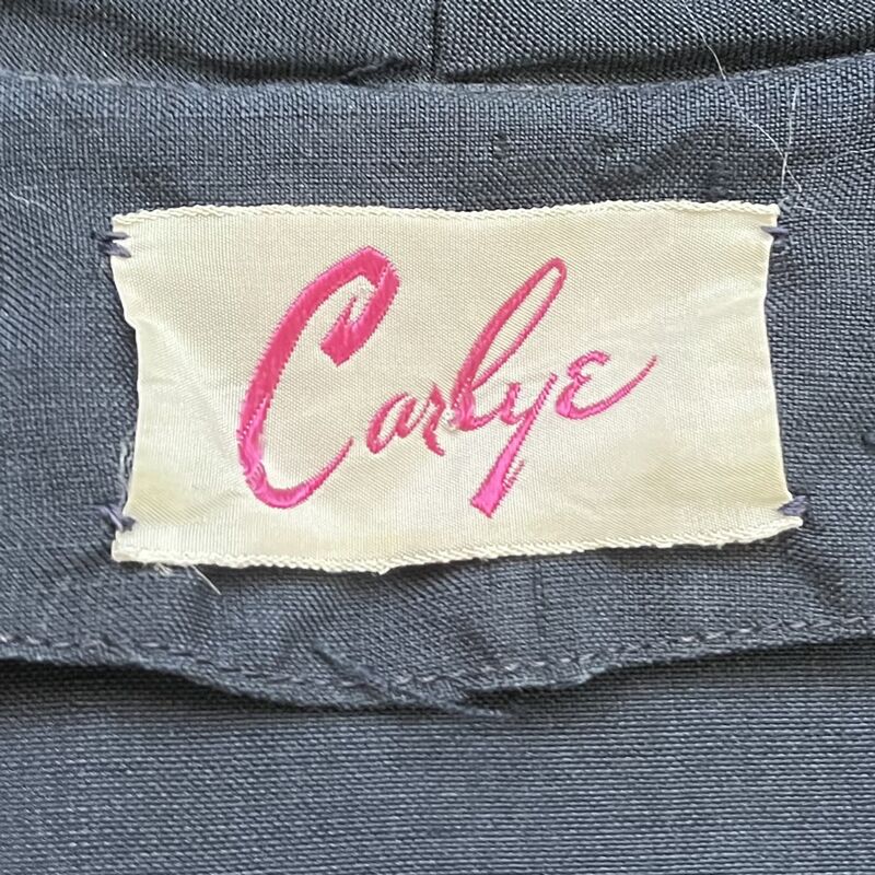 Vintage 50s Navy Silk Carlye Day Dress    40b/30w   Vintage - product image  