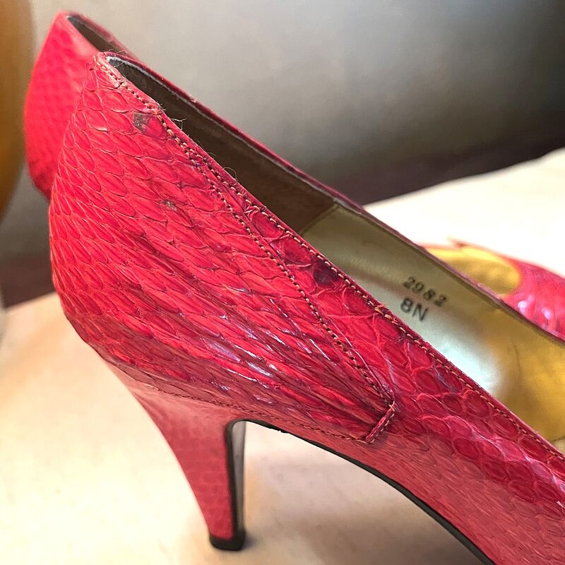 80s Vintage Red Snake Reptile J. RENEE Shoes    8N - product image  
