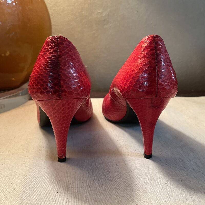 80s Vintage Red Snake Reptile J. RENEE Shoes    8N - product image  